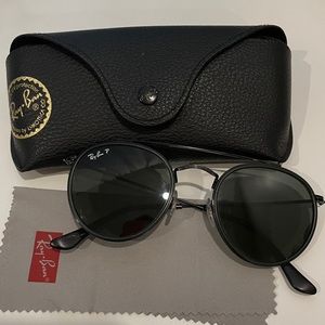 Polarized round double bridge ray bans